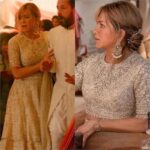 Jennifer Anniston is breaking the internet in a Manish Malhotra 'Khaab' Mijwan collection ivory chikankari lehenga for 'Murder Mystery 2'
