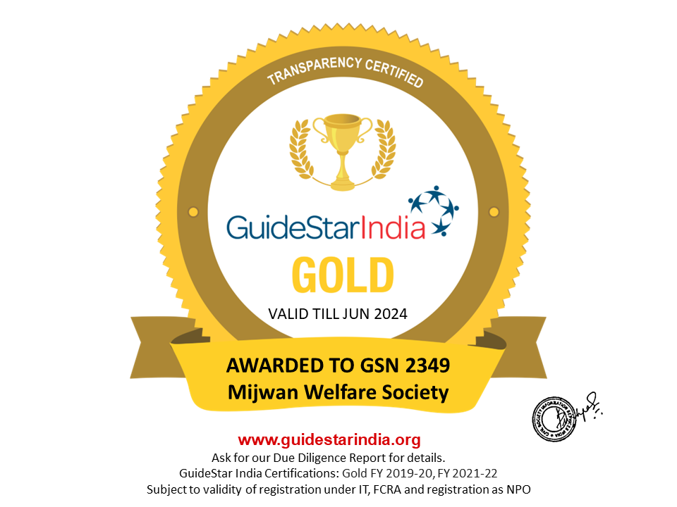 MWS awarded by the prestigious GuideStar India Gold Certification